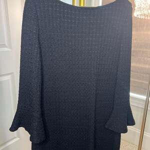 St. John Bateau Neckline Knee-Length Dress - Black Dresses, Sz 12